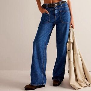 We the Free Palmer Wide Leg Cuff Jeans